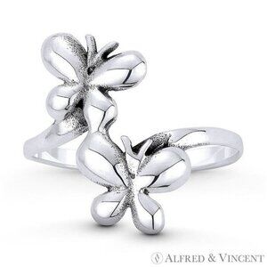 Butterfly Spirit Animal Charm Ring in Oxidized .925 Sterling Silver - Size 6